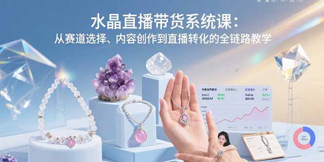 水晶直播带货系统课：从赛道选择、内容创作到直播转化的全链路教学-幽忧帮