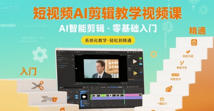 短视频AI剪辑教学视频课，入门到精通-幽忧帮