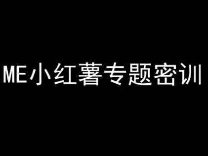 ME小红薯专题密训-小红书电商教程-幽忧帮