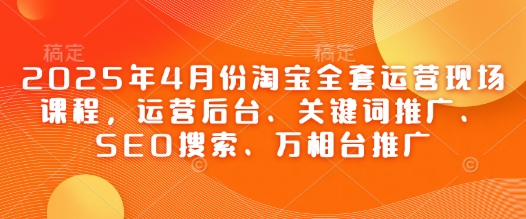 2025年4月份淘宝全套运营现场课程，运营后台、关键词推广、SEO搜索、万相台推广-忧忧资源网