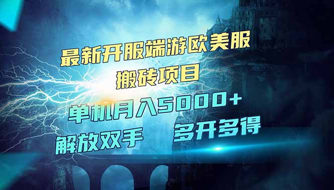 （14516期）全网热门游戏欧美服端游搬砖，最新开服，项目红利期，单机月入5000+-忧忧资源网