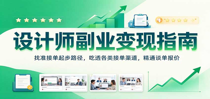 设计师副业变现指南：找准接单起步路径，吃透各类接单渠道，精通谈单报价-幽忧帮