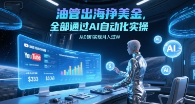油管出海挣美金，全部通过AI自动化实操，从0到1实现月入过W-幽忧帮