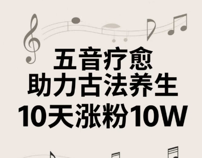 古法五音养生教程，五音疗愈的视频的制作方法，2-4小时就能学会，作者10天涨粉10W-忧忧资源网