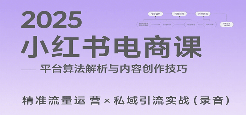 2025小红书电商课：解析算法，创作高转化内容，助力卖家获取流量实现变现(录音)-幽忧帮