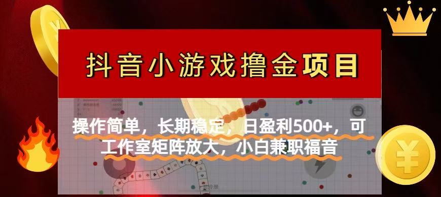 【抖音小游戏发行人计划项目】操作简单，长期稳定，日盈利500+，可工作…-忧忧资源网