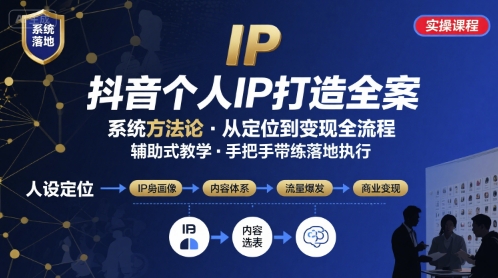 抖音个人IP系统落地实操大课，实操课程，辅助落地-幽忧帮