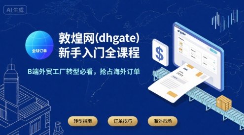 敦煌网(dhgate)新手入门全课程，B端外贸工厂转型必看，抢占海外订单-幽忧帮
