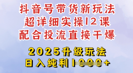 2025全新升级抖音带货玩法，一天纯利四位数，从剪辑到选品再到发布投流，超详细玩法揭秘-忧忧资源网