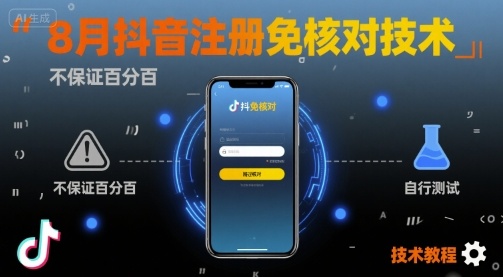 8月抖音注册免核对技术，不保证百分百，自测-幽忧帮