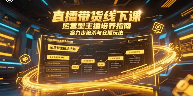 直播带货线下课，运营型主播培养指南，含九步绝杀与仓播玩法-幽忧帮