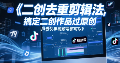 短视频二创去重剪辑法，搞定二创作品过原创，抖音快手视频号都可以-幽忧帮