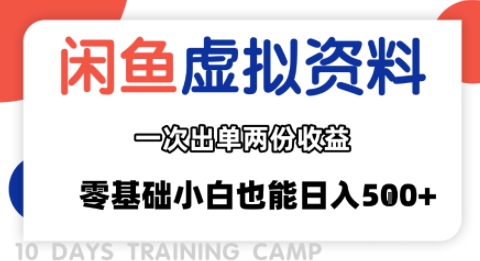 闲鱼虚拟资料新变现玩法，信息差项目，一次出单两份收益，无需囤货，可批量矩阵，零基础小白也能日入多张-幽忧帮