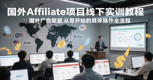 国外Affiliate项目线下实训教程，国外广告联盟从零开始的具体操作全流程-幽忧帮