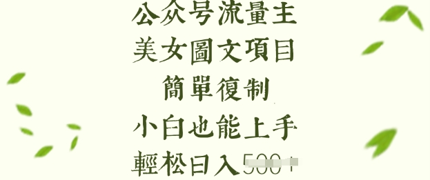 流量主长期收益项目，美女图片简单复制，小白也能上手，轻松日入5张-忧忧资源网