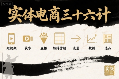 实体电商三十六计，短视频-获客-直播-矩阵营销-流量-数据-选品-幽忧帮
