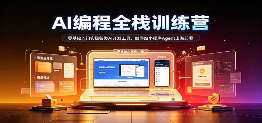 AI编程全栈训练营::零基础入门实操各类AI开发工具,做网站小程序Agent出海部署-幽忧帮