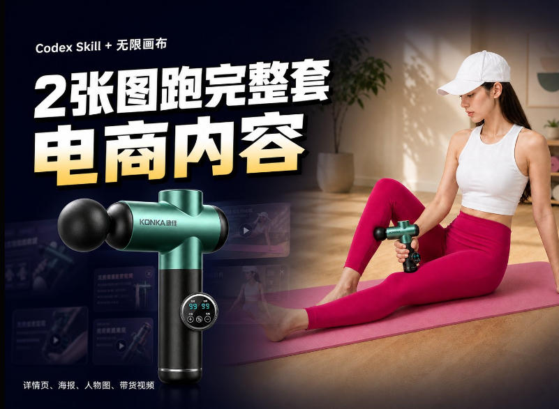 Codex+Skill+无限画布：两张图跑出一整套电商内容-幽忧帮