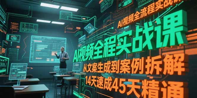 AI视频全流程实战课，从文案生成到案例拆解，14天速成45天精通-幽忧帮