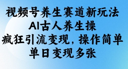 视频号养生赛道新玩法，AI古人养生操，疯狂引流变现，操作简单，单日变现多张-忧忧资源网