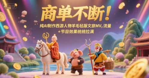 商单不断！纯AI制作西游人物羊毛毡版文旅MV，流量+节目效果统统拉满-幽忧帮