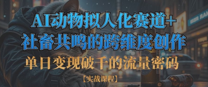 单日变现破千的流量密码，AI动物拟人化赛道+社畜共鸣的跨维度创作-忧忧资源网