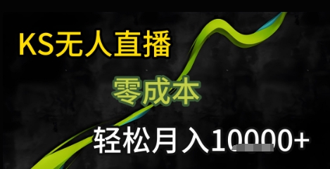 KS无人直播25年最新玩法，只需一部手机，轻松月入1W+【揭秘】-幽忧帮