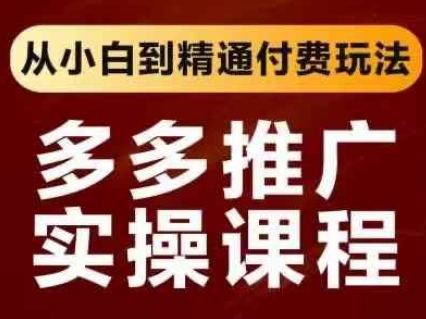 拼多多推广实操课程，从小白到精通付费玩法-忧忧资源网