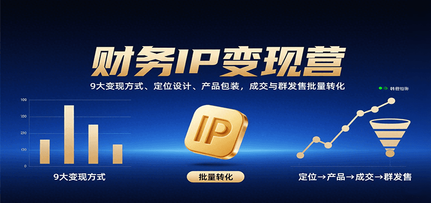 财务IP变现营：9大变现方式、定位设计、产品包装，成交与群发售批量转化-幽忧帮