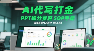 AI代写打金，PPT细分赛道SOP手册，蓝海赛道月入过W【附工具】-幽忧帮