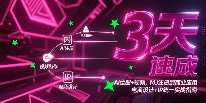 3天速成AI绘图+视频，MJ注册到商业应用，电商设计+IP统一实战指南-幽忧帮