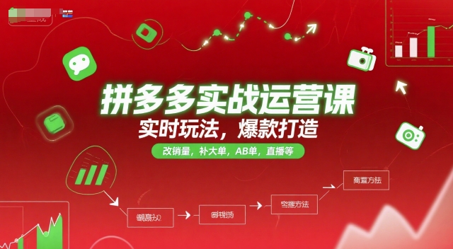 拼多多实战运营课，实时玩法，爆款打造，改销量，补大单，AB单，直播等(更新2025月)-幽忧帮