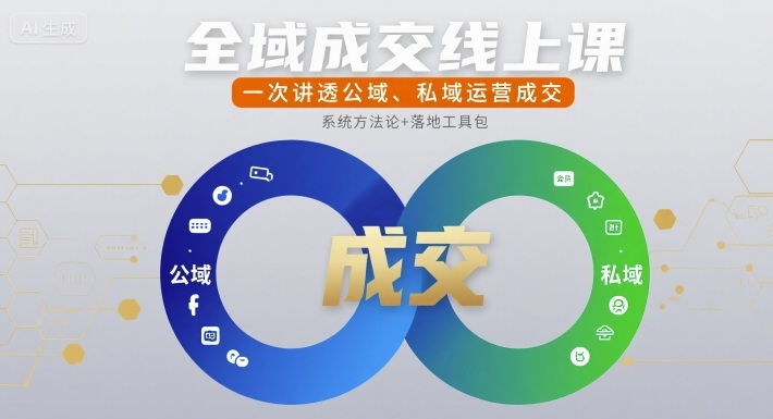 全域成交线上课，一次讲透公域、私域运营成交-幽忧帮