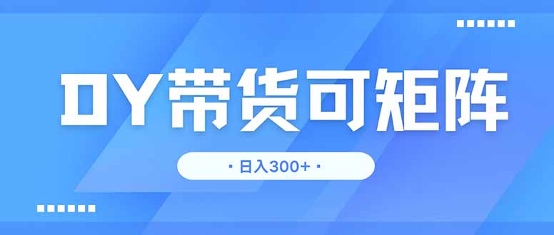 DY带货，日入300＋矩阵无上限-忧忧资源网