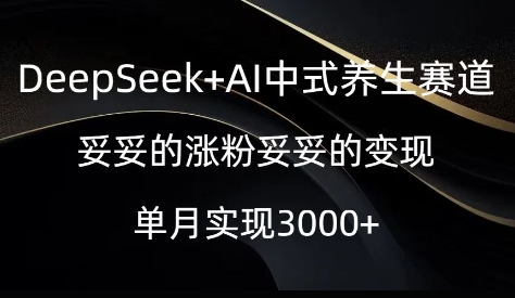 DeepSeek+AI中式养生赛道，妥妥的涨粉妥妥的变现-忧忧资源网