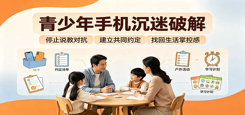 青少年手机沉迷破解：跳出管控说教思维，六步法引导孩子夺回注意力掌控权-幽忧帮