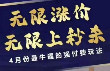 4月12号拼多多线上课，无限涨价，无限上秒杀，4月份最牛逼的强付费玩法-忧忧资源网