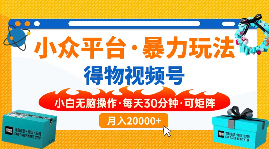 （14194期）小众平台暴力玩法，一键搬运爆款视频，可矩阵小白无脑操作，每天30分钟…-忧忧资源网