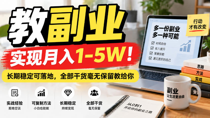 “教副业”实现月入1-5W！长期稳定可落地，全部干货毫无保留教给你【揭秘】-幽忧帮