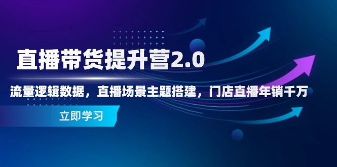 直播带货提升营2.0：流量逻辑数据，直播场景主题搭建，门店直播年销千万-忧忧资源网