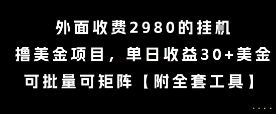外面收费2980的挂G撸美金项目，单日收益30+美金，可批量可矩阵【揭秘】-幽忧帮