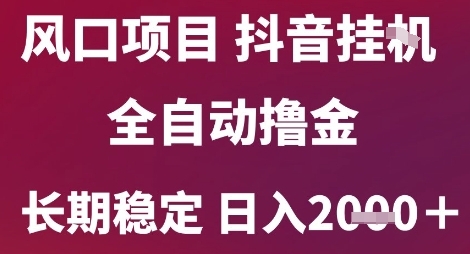 风口项目，六月最新玩法抖音无人挂G，全自动撸金，长期稳定 日入2k+【揭秘】-幽忧帮