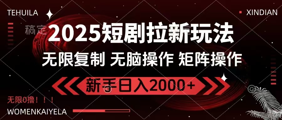 （14429期）2025短剧拉新玩法，无需注册登录，无限0撸，无脑批量操作日入2000+-忧忧资源网