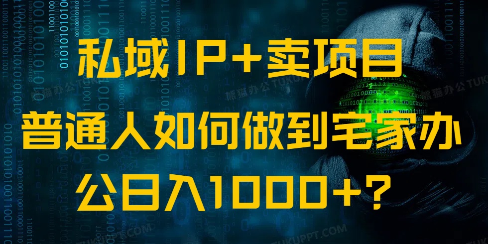 （14400期）私域IP+卖项目，普通人如何做到宅家办公实现日入1000+-忧忧资源网