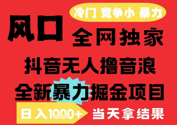 25年6月高爆抖音无人直播最新撸音浪掘金项目，解放双手小白可做，无脑日入1k+，门槛低【揭秘】-幽忧帮
