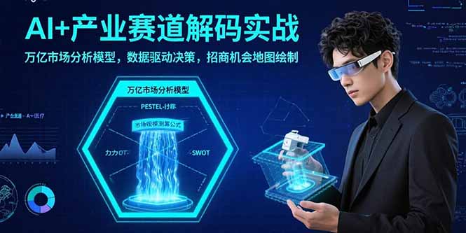 AI+产业赛道解码实战：万亿市场分析模型，数据驱动决策，招商机会地图绘制-幽忧帮
