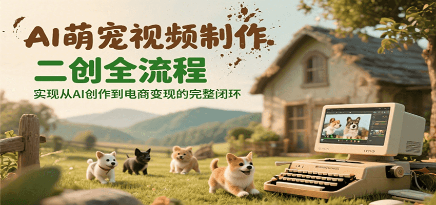 AI萌宠视频制作二创全流程，实现从AI创作到电商变现的完整闭环-幽忧帮