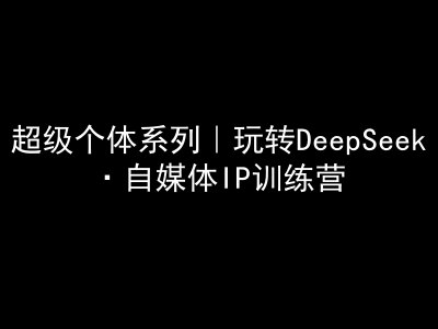 超级个体系列，玩转DeepSeek·自媒体IP训练营，deepseek教程-忧忧资源网
