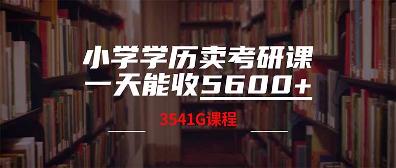 （14561期）小学学历卖考研课程，一天收5600（附3580G考研合集）-忧忧资源网