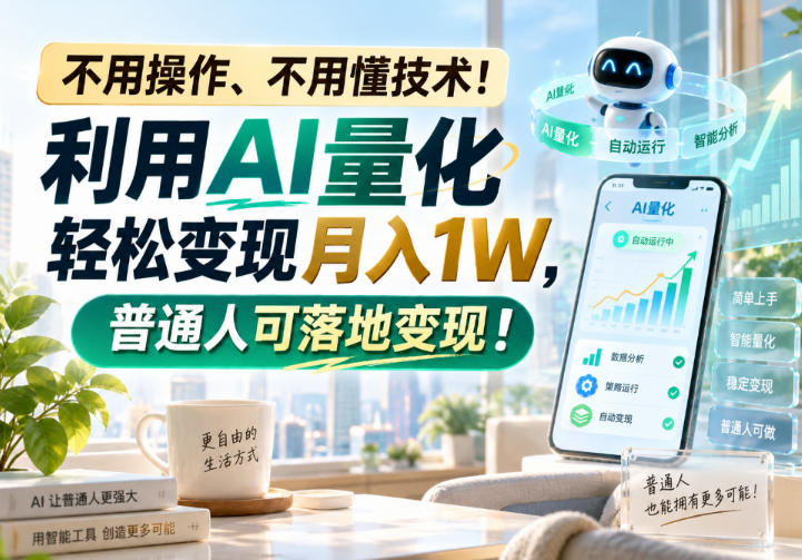 利用AI量化轻松变现月入1W,普通人可落地变现,不用操作、不用懂技术!-幽忧帮